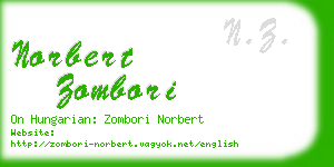 norbert zombori business card